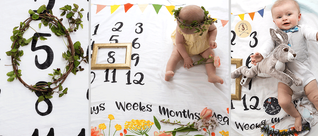 Month & Milestone Age Blankets | RubyRoo Baby - Baby Memory and Milestone Journals, Blankets and Stickers