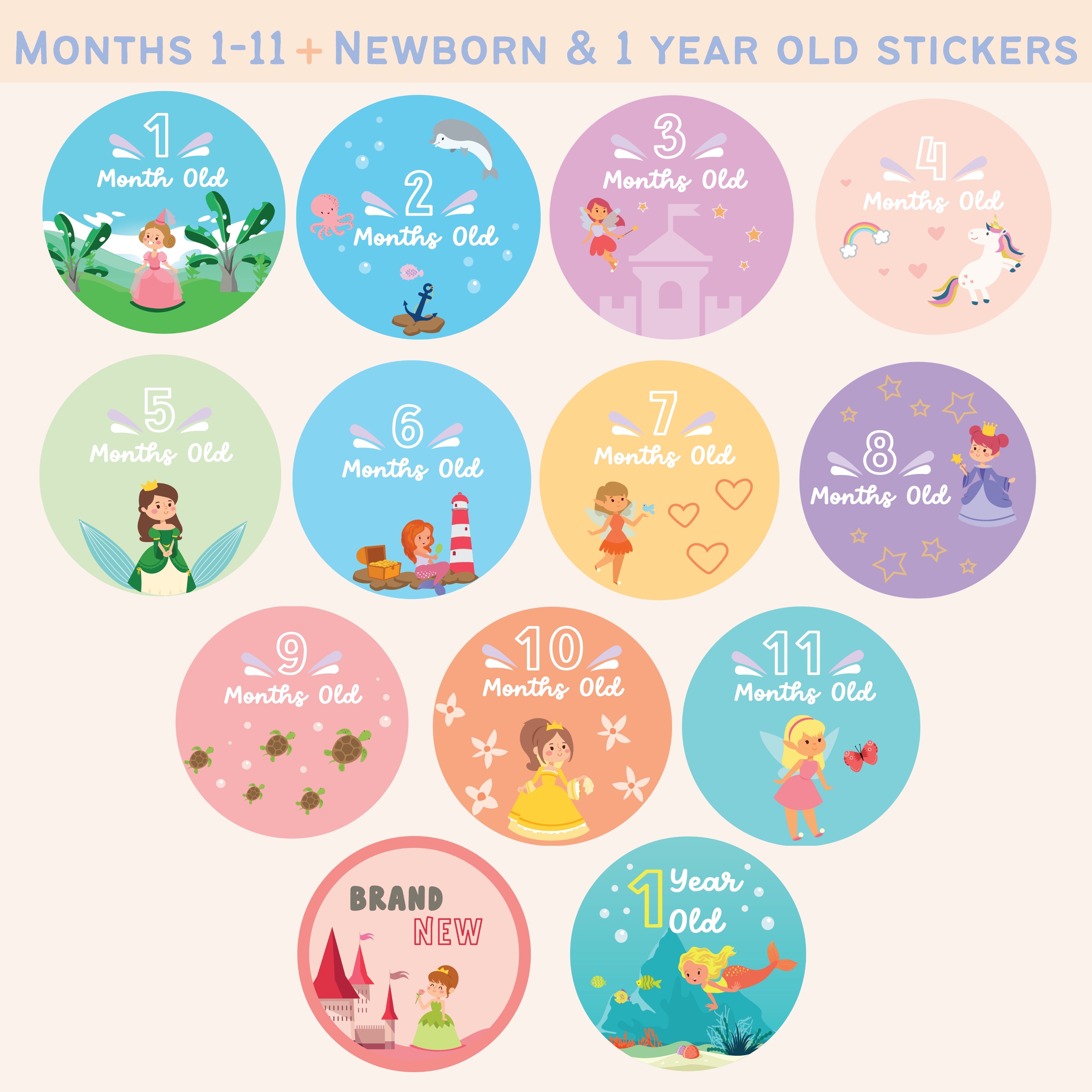 Month Tags Square Printable Baby Month Tag