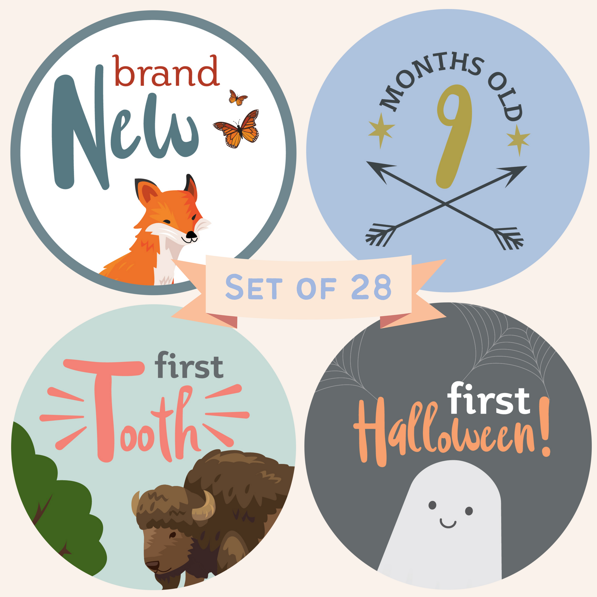 Baby Printable Month Signs Baby Announcement Sign, Round Baby Nursery